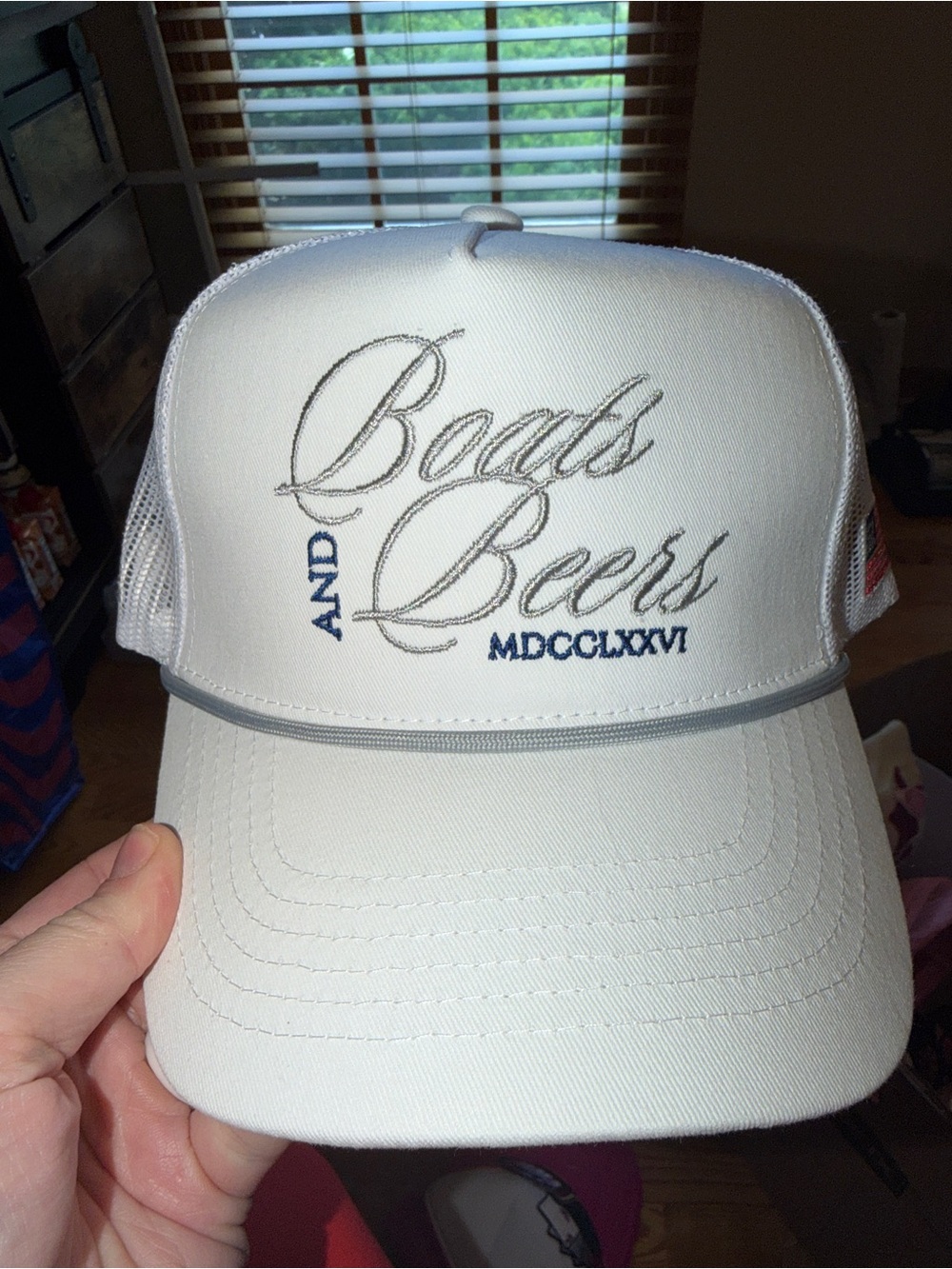 "Boats and Beers" White Mesh Trucker Hat